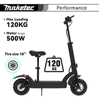 Trottinette électrique pliable Maketec 48V 500W pour adultes, 40 km/h, autonomie de 35 km, capacité de 120 kg, trottinette électrique pour les déplacements urbains