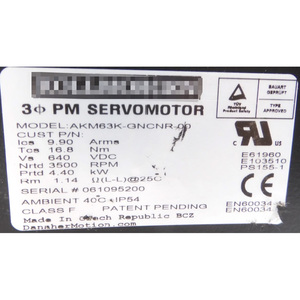 มอเตอร์ PM 3 เฟส รุ่นดั้งเดิม AKM63K-GNCNR-00, 4.4 กิโลวัตต์ 16.8 นิวตันเมตร มอเตอร์แม่เหล็กอุตสาหกรรม - Product Image 5