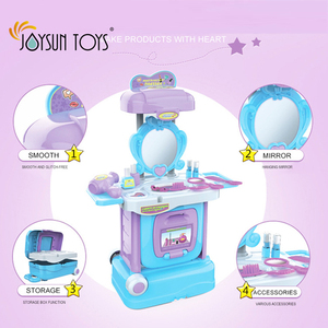 Tavolo da trucco con specchio suono e luce per bambine-vanità giocattolo per bambini con accessori di bellezza per il compleanno della piccola principessa - Product Image 3