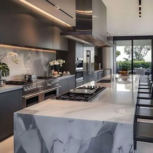 Nuevo Mueble de Cocina Modular Profesional Personalizado Ecológico con Acabado Lacado, Mueble de Cocina de Madera Contrachapada con Fregadero, Grifo y Bisagras - Product Image 4