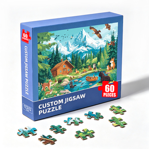 Puzzles personnalisés <span class=keywords><strong>de</strong></span> haute qualité, style conte <span class=keywords><strong>de</strong></span> fées, 60 pièces, forme irrégulière, avec boîte à clapet - Product Image 1