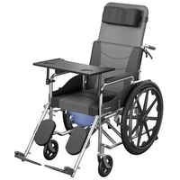 Fauteuil roulant inclinable en acier chromé, coussin de siège lavable, 24 pouces, autopropulsé, accoudoirs amovibles, repose-jambes et frein réglables
