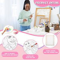 Lot de 10 toiles pré-dessinées pour peinture, motif Portrait de Reine Afro, kit de toiles tendues, fournitures d'art et d'artisanat DIY, vente en gros