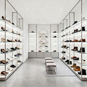 קיוסק זכוכית עם ארון תצוגה לתצוגת נעליים, מדפי תצוגה לחנות נעליים - Product Image 5