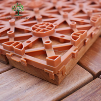 Snap together Carreaux en bois massif Kempas en teck Merbau massif Parquet de porte Parquet en bois de jardin