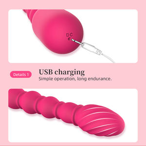 Розовый ручной вибратор для точки G из жидкого силикона, водонепроницаемый, анальные шарики для мужчин и женщин, вибраторы для пар, мастурбация, секс-игрушки для взрослых - Product Image 2