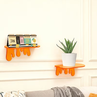 Ensemble personnalisé de 2 étagères murales flottantes en acrylique de 7 pouces, mini présentoir mural pour albums photo, objets de collection, décoration murale moderne pour la maison