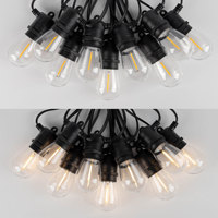 Ampoule LED à filament S14 Edison blanc chaud 2700K transparente E27 Lustre personnalisée pour culture, jardin, extérieur, guirlande lumineuse télécommandée