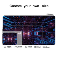 Tapis de bureau de jeu en caoutchouc imperméable XXL bleu violet anime 3D géométrique, imprimé par sublimation personnalisée, pour souris et clavier
