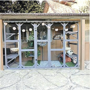 Esterno in legno Cat House eco-friendly impermeabile chiusura a bottone piccolo animale piattaforme di riposo ponti animali ispirati - Product Image 2