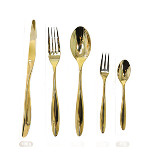 Juego de Cubiertos de Acero Inoxidable, Cuchillo, Tenedor y Cuchara, Acabado Espejo, Estilo Simple, para Restaurante y Hotel - Product Image 5