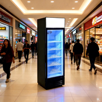 Refroidisseur de boissons compact à refroidissement par air avec écran LED et commande mécanique pour bars et restaurants