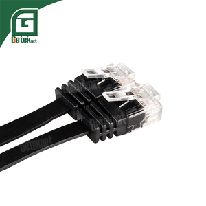 Geteknet ODM สายแพทช์สายแพทช์สำหรับทีวีในร่ม, สายเคเบิลเครือข่ายแลนอีเทอร์เน็ตสีขาวสีดำ8แกนแบนแบบบาง RJ45 - Product Image 2