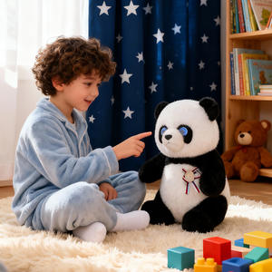Jouet intelligent AI, robot de conversation en peluche <span class=keywords><strong>panda</strong></span>, aide à la conversation et aux questions et réponses, <span class=keywords><strong>panda</strong></span> qui peut cligner des yeux - Product Image 2