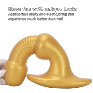 Tapón Anal de Silicona Dorada con Punta Grande, Súper Largo y Súper Grueso, Herramienta de Expansión Anal para Apertura Anal - Product Image 5