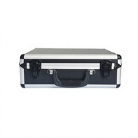 Étui pour instruments rectangulaire en alliage d'aluminium personnalisable, stockage de précision, rembourrage en mousse EVA, noir, multifonctionnel, portable