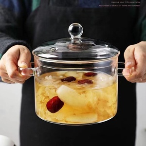 Nouvelles idées de produits 2026 : Gadget de cuisine – Casserole <span class=keywords><strong>en</strong></span> verre résistant à la chaleur avec couvercle, pot <span class=keywords><strong>en</strong></span> borosilicate haut de gamme, soupière de service - Product Image 5