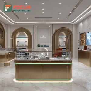 Vitrina de Joyería de Alta Visibilidad para Centro Comercial, Vitrina de Vidrio para Joyería con Marco de Madera - Product Image 4