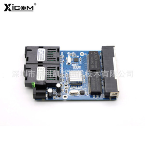 Convertisseur de média fibre optique XICOM 2 fibres 4 ports électriques SC 1310/1550nm 3KM Carte PCBA - Product Image 1