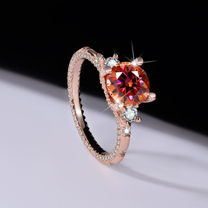 SPJ Low MOQ Personalizado S925 Anillos de boda de plata esterlina Chapado en oro rosa 2ct Lab Diamond Solitaire Moissanite Ring para mujer - Product Image 4