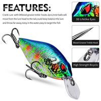 MAXSEN Leurre Crankbait en Plastique ABS 8,3 cm 14,9 g - Appât de Surface pour Pêche en Eau Salée pour Perche, Maquereau et Pargo avec Hameçons