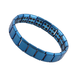 <span class=keywords><strong>Bracelet</strong></span> magnétique <span class=keywords><strong>bleu</strong></span> pour hommes et femmes, bijou en acier inoxydable, avec élastique, Balance de santé, couleur <span class=keywords><strong>bleu</strong></span>, vente en gros, 2 rangées - Product Image 3