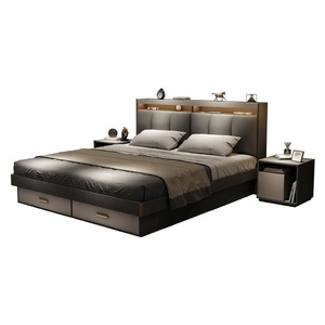 Nouveau Design Meuble de Chambre à Coucher Nordic <span class=keywords><strong>Lit</strong></span> Double Luxe Taille King avec Rangement pour Adulte - Product Image 6