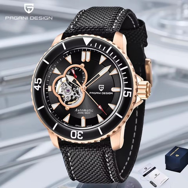 PAGANI DESIGN Tourbillon Men Watch Ceramic Bezel Sapphire Hollow TMI-NH39 Automatic Watch 200M Waterproof Mechanical Wristwatch