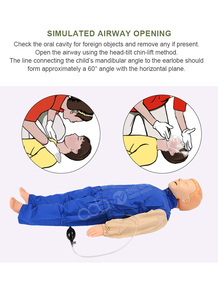 หุ่นจำลองการช่วยฟื้นคืนชีพเด็กขั้นสูง ได้รับการรับรองมาตรฐาน ISO รุ่น CPR170 แบบจำลองการสอนทางวิทยาศาสตร์การแพทย์ที่มีความเที่ยงตรงสูง พร้อมระบบตอบสนองอิเล็กทรอนิกส์ - Product Image 2