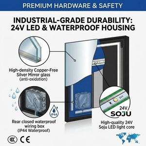 Espejo LED Infinito SOJU <span class=keywords><strong>de</strong></span> 3 Colores con Iluminación Regulable, Marco Irregular, para Baño, Hotel, con Retroiluminación Inteligente - Product Image 5