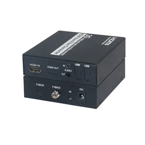Konverter Video H-DMI tanpa kompresi dan Audio 1-ch ke Media serat optik H-DMI penerima pemancar dengan Input Audio eksternal