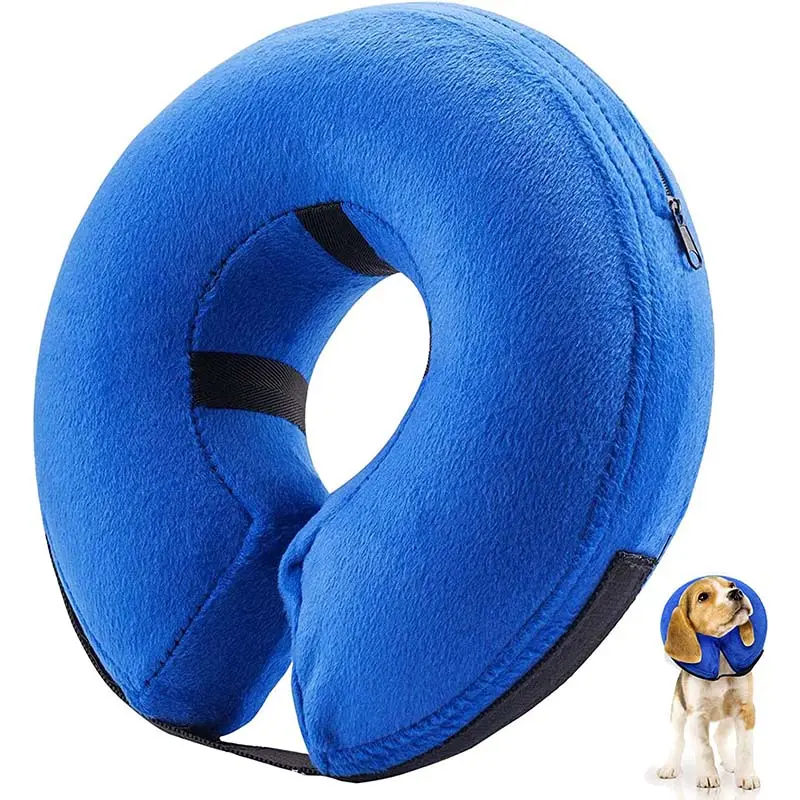 Collar inflable protector de cuello para mascotas, rosquilla de recuperación para perros y gatos, antimordedura, de fábrica