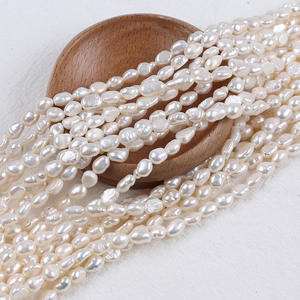 Chaîne de perles semi-finies en nacre d'eau douce régénérée de rivière blanche de 4-5 mm pour aquaculture, pour création de bijoux DIY, avec perles colorées dispersées - Product Image 1
