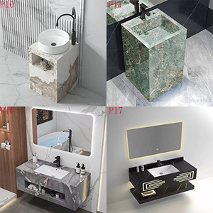 Lavabo Ovalado y Rectangular de Piedra Natural Montado en la Pared para Hogar y Hotel, Lavabo Rectangular para Baño - Product Image 3