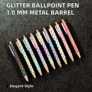 ปากกาลูก<span class=keywords><strong>ล</strong></span>ื่นแบบกด หัวขนาดก<span class=keywords><strong>ล</strong></span>าง 1.0 มม. <span class=keywords><strong>ล</strong></span>ายกลิตเตอร์สวยงาม ตัวด้ามโ<span class=keywords><strong>ล</strong></span>หะ หมึกสีดำ ใช้สำหรับสำนักงาน โรงเรียน จดบันทึก ยี่ห้อ JASON YUEN - Product Image 2