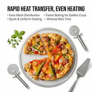 Grille à <span class=keywords><strong>pizza</strong></span> en maille d'aluminium de 8, 10, 12, 14, 16, 18, 20, 26 et <span class=keywords><strong>28</strong></span> pouces - Product Image 2