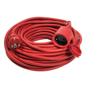 10m Extension Rubber PVC Cable <strong>Schuko</strong> to Safety Plug Socket <strong>with</strong> IP44 Protective Cap - Product Image 1