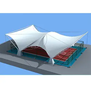 China High Strength White Tensile Membrane Structure PVDF Roof For Gym supplier