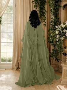 Nouvelles robes de soirée musulmanes en mousseline de soie et en géorgette pour femmes musulmanes 2026, vente en gros, haute qualité, satin, vêtements islamiques - Product Image 3