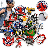Patch brodé thermocollant ou à coudre pour le baseball, motifs joueur, batte, gant, équipe, aigle, lanceur, Amérique, crâne, pour enfants, vente en gros