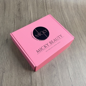 กล่องกระดาษสีชมพูร้อนรีไซเคิลได้ พิมพ์โลโก้ตามสั่ง สำหรับบรรจุภัณฑ์เครื่องสำอาง กล่องส่งของด่วน พร้อมออกแบบเองได้ - Product Image 6