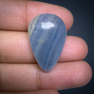 Cabujón de Calcita Azul Natural con Bandas, Gema Suelta al por Mayor, Gema de Corte Pera Hecha a Mano con Cambio de Color - Product Image 3