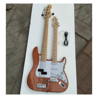 Guitare Basse Électrique Combo JELO Série Classique Double Tête Corps Acajou Touche Érable 6 Cordes 5 Cordes JELO Guitare Classique