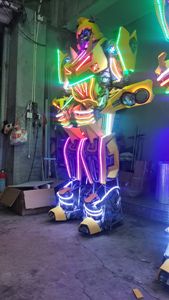 Prezzo basso prezzo a buon mercato abiti Robot alti 2.7 M di buona qualità realistico dimensione umana LED spettacolo notturno Robot Costume - Product Image 3