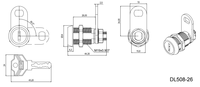 Serrure industrielle JUCRO DL508 en alliage à came à quart de tour pour armoires GH20/26mm, cuisines, écoles, gymnases, salles de bain, hôtels
