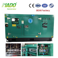 Générateur diesel électrique silencieux CDC25S 25 kVA 20 kW avec ATS monophasé pour usage domestique 240 V, prix OEM, fourni par l'usine