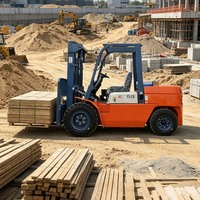 Diesel-Gabelstapler 2 Tonnen 3 Tonnen 5 Tonnen Schubmaststapler mit Gabelpositionierer und Seitenschieber Lagerstapler