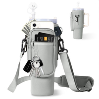 Housse de tasse en néoprène 40 oz, pochette porte-bouteille d'eau, sac de transport pour bouteille d'eau avec poche pour téléphone pour gobelet isotherme 40 oz