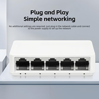 Tshield ZX-G1005S Switch Gigabit No Administrado de 5 Puertos 10/100/1000Mbps 10Gbps de Escritorio Plug&Play Certificado CE RoHS FCC para Hogar/Oficina