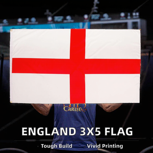 Drapeau national anglais imprimé en polyester 90x150cm en gros, en stock, 3x5 pieds, blanc, croix rouge, fanion, drapeau de Saint-Georges - Product Image 2